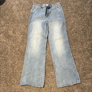 KanCan Blue Flare Wide Leg Jeans with Vintage Wash
